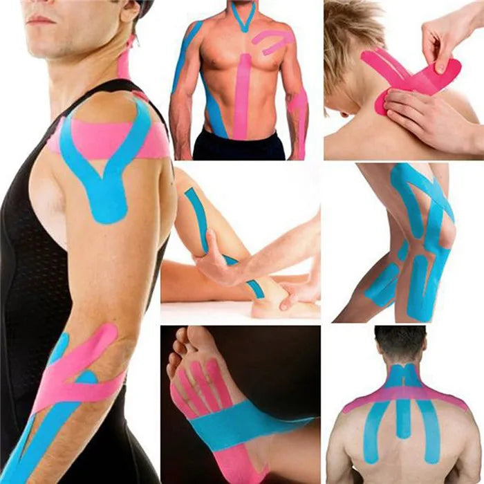 5-Size Waterproof Kinesiology Tape – Elastic Athletic Bands for Sports Recovery, Gym, Muscle Pain Relief & Strapping Support