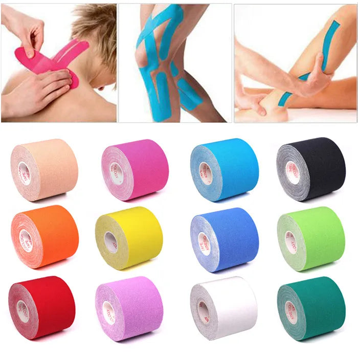 5-Size Waterproof Kinesiology Tape – Elastic Athletic Bands for Sports Recovery, Gym, Muscle Pain Relief & Strapping Support