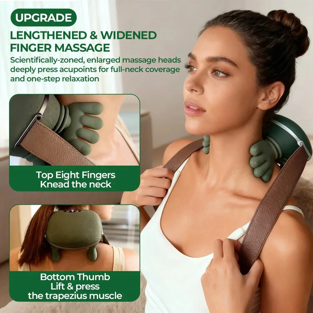 Neck Shoulder Massager Finger Pressure Shiatsu Neck Back and Shoulder Massager Electric Kneading Neck Deep Massage Muscle Relax