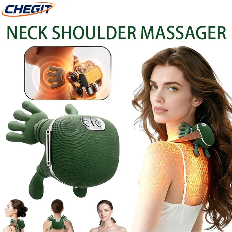 Neck Shoulder Massager Finger Pressure Shiatsu Neck Back and Shoulder Massager Electric Kneading Neck Deep Massage Muscle Relax