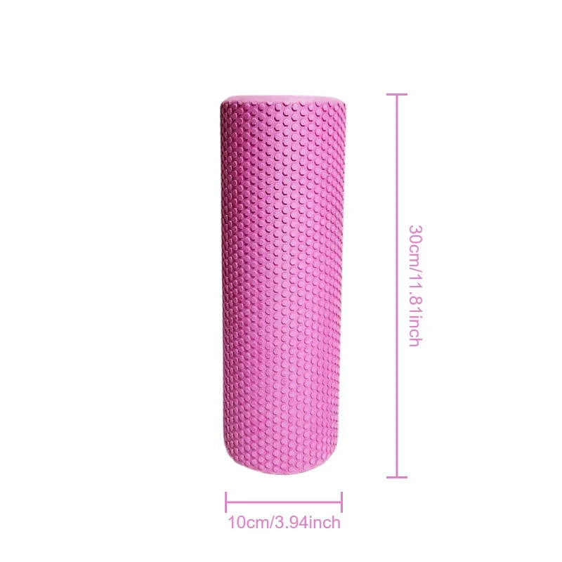 Hexagonal Yoga Roller: Round EVA Foam Cylinder for Pilates & Enhanced Home Workouts (Diameter 9.5cm, Length 29.7cm)