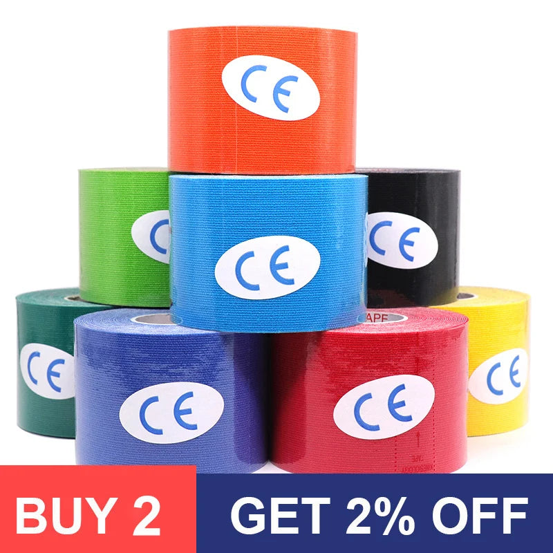 5-Size Waterproof Kinesiology Tape – Elastic Athletic Bands for Sports Recovery, Gym, Muscle Pain Relief & Strapping Support