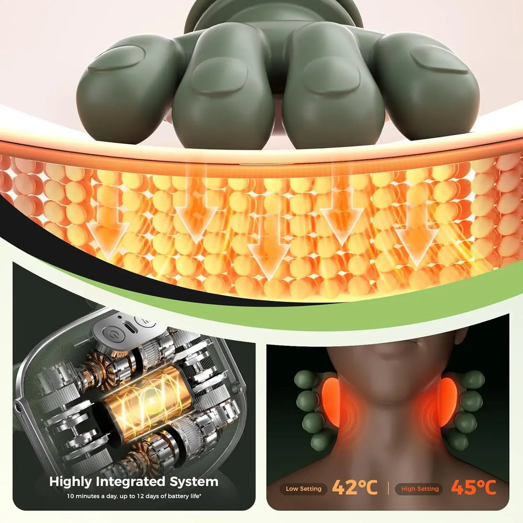 Neck Shoulder Massager Finger Pressure Shiatsu Neck Back and Shoulder Massager Electric Kneading Neck Deep Massage Muscle Relax